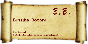 Butyka Botond névjegykártya